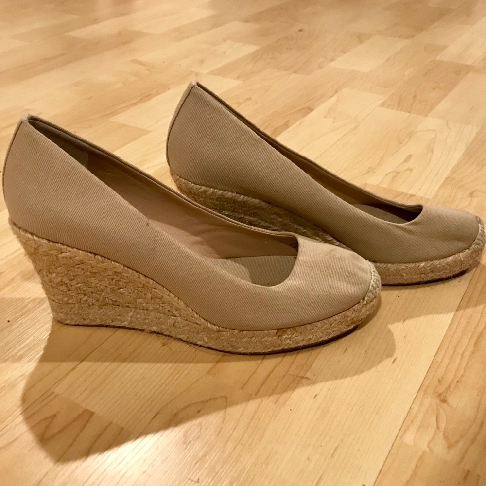 NWOT J Crew Seville tan canvas espadrilles wedges